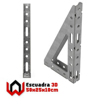 Escuadra 3D 50x25cm AW