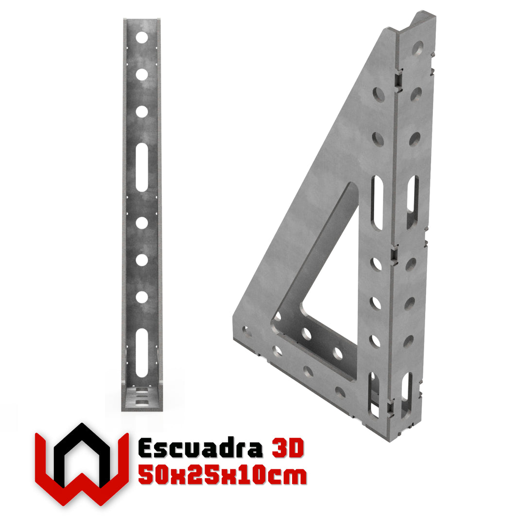 Escuadra 3D 50x25cm AW