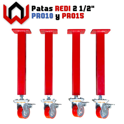 Patas REDI 2½” PRO10/PRO15 – Ruedas o Niveladores